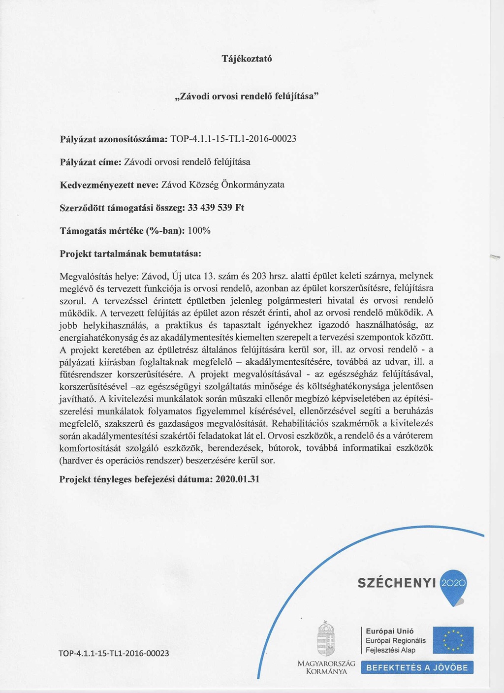 Závod Orvosi Rendelő felújítása